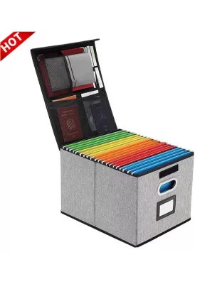 File Storage Box With Lid collapsable papers lid handle